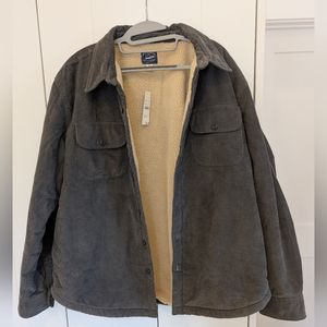 J.Crew Men's Gray Corduroy Sherpa Shirt Jacket - XL BNWT